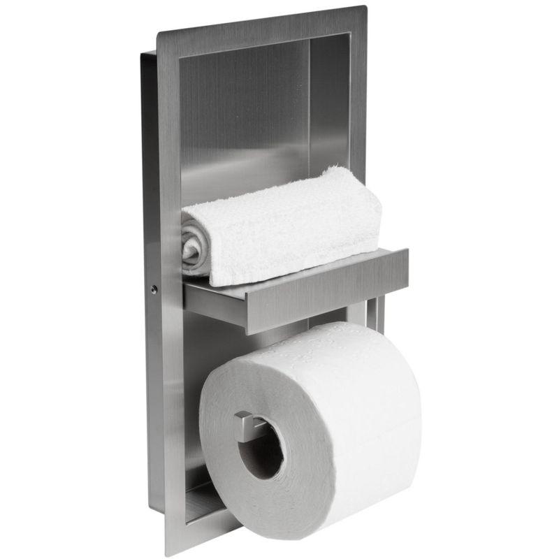 PVD Stainless Steel Recessed Toilet Paper Holder / Bathroom Niche