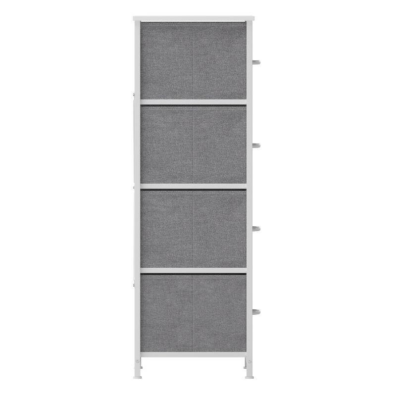 Flash Furniture 4 Drawer Dresser-Natural Wood Top/White Iron Frame/Natural Drawers-White Handles