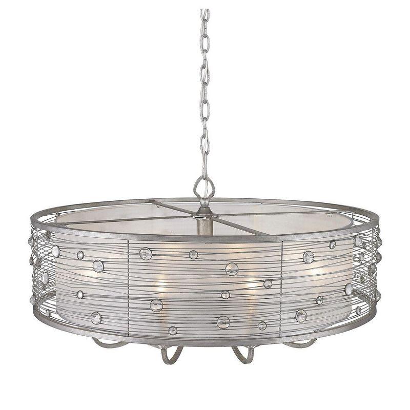Golden Lighting Joia 8-Light Chandelier in Peruvian Silver with Sterling Mist