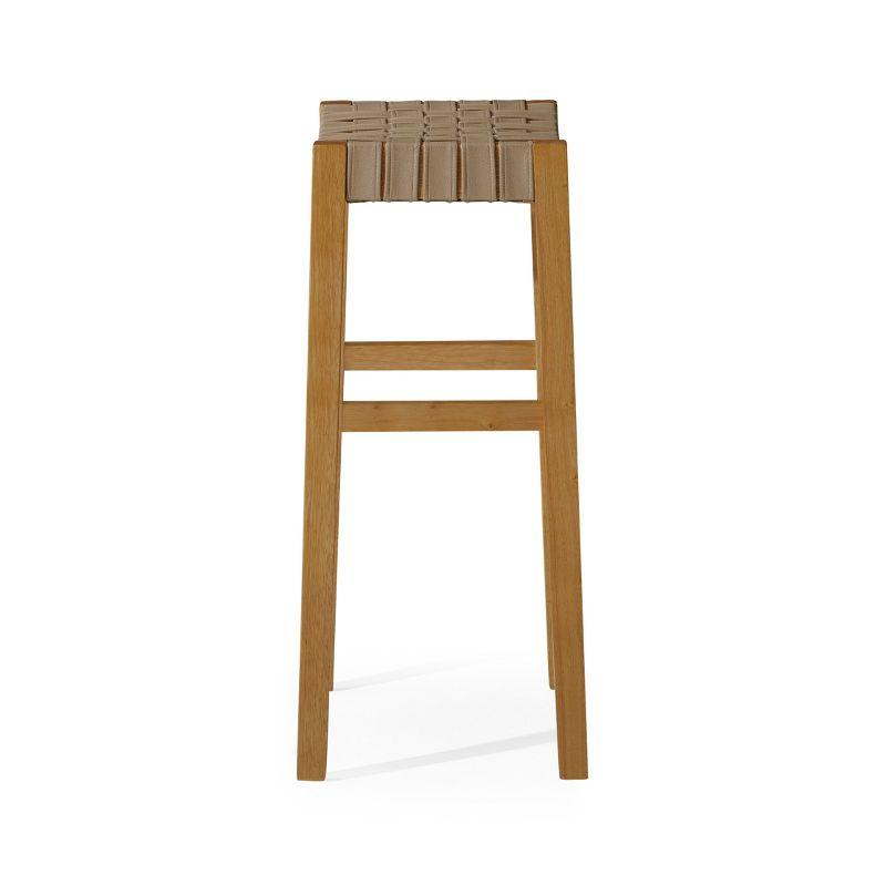 Maven Lane Maven Lane Emerson Kitchen Stool with Vegan Leather Upholstery