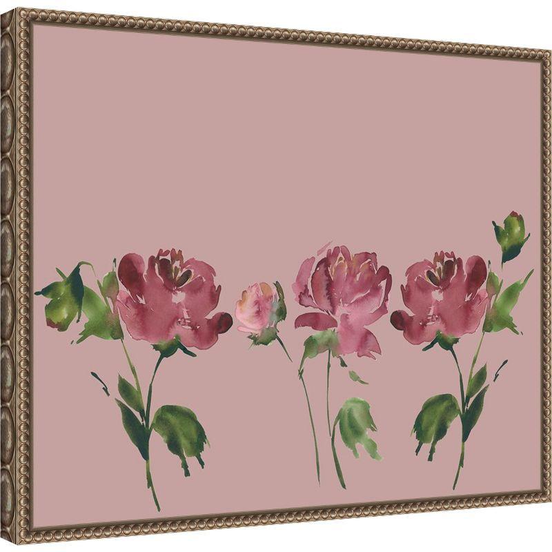 Amanti Art Trio Of Peony Blossoms by Lucille Price Canvas Wall Art Print Framed 20 x 16-in.