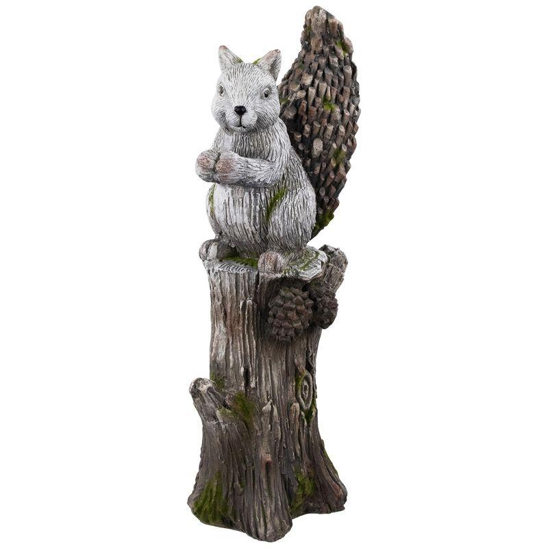 Northlight Squirrel on Tree Stump Outdoor Garden Statue - 22.75"