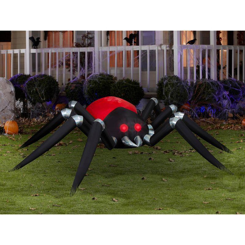 Gemmy Industries Gemmy Industries 14.5 Foot Black and Red Spider Fire and Ice Projection Light Up Halloween Inflatable Lawn Decoration