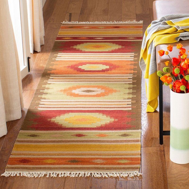 Kilim NVK176 Hand Woven Indoor Runner Rug - Brown/Multi - 2'3"x10' - Safavieh.