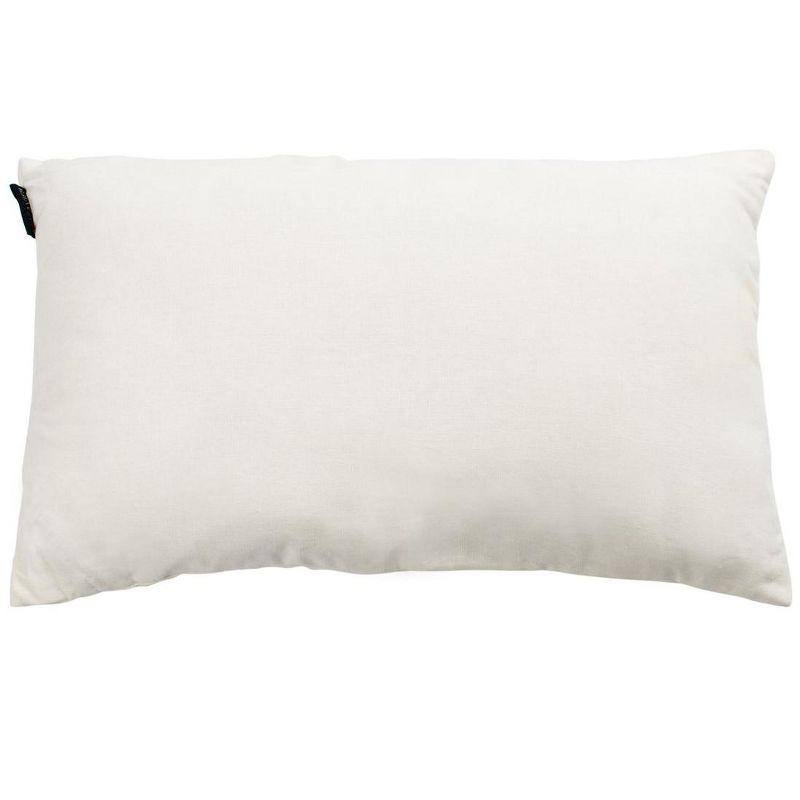 Set of 2 White Rectangular Embroidered Cotton Accent Pillows