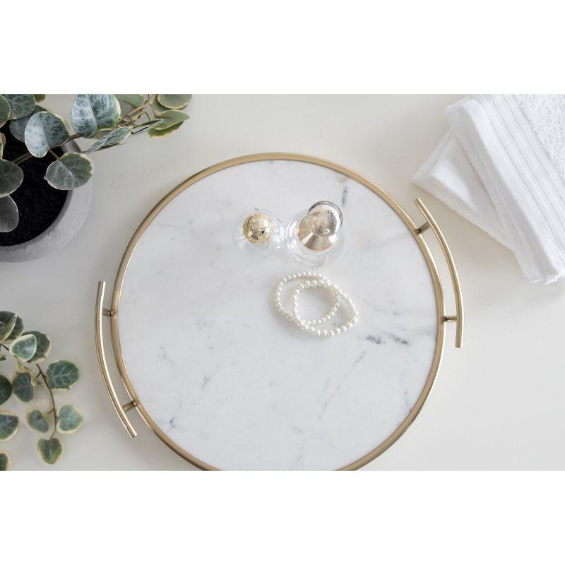 Kate and Laurel Marbury Tray, 14" Diameter, Gold