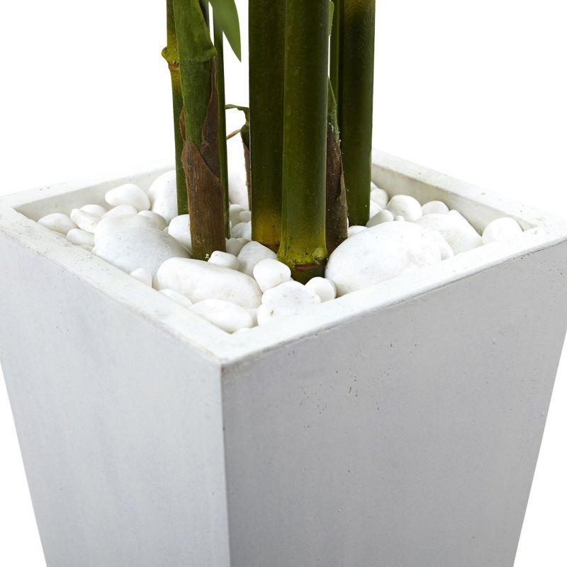 Nearly Natural Bamboo Tree with White Planter, UV Resistant (Indoor/Outdoor)