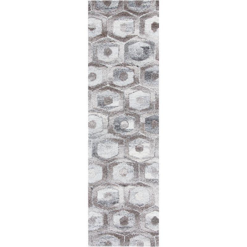 Abstract ABT632 Handmade Indoor Runner - Grey/Beige - 2'-3"x8' - Safavieh