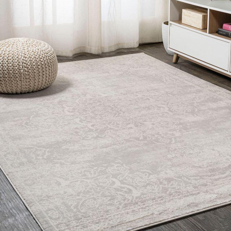 3'x5' Rosalia Cottage Medallion Area Rug, Gray/Ivory - JONATHAN Y