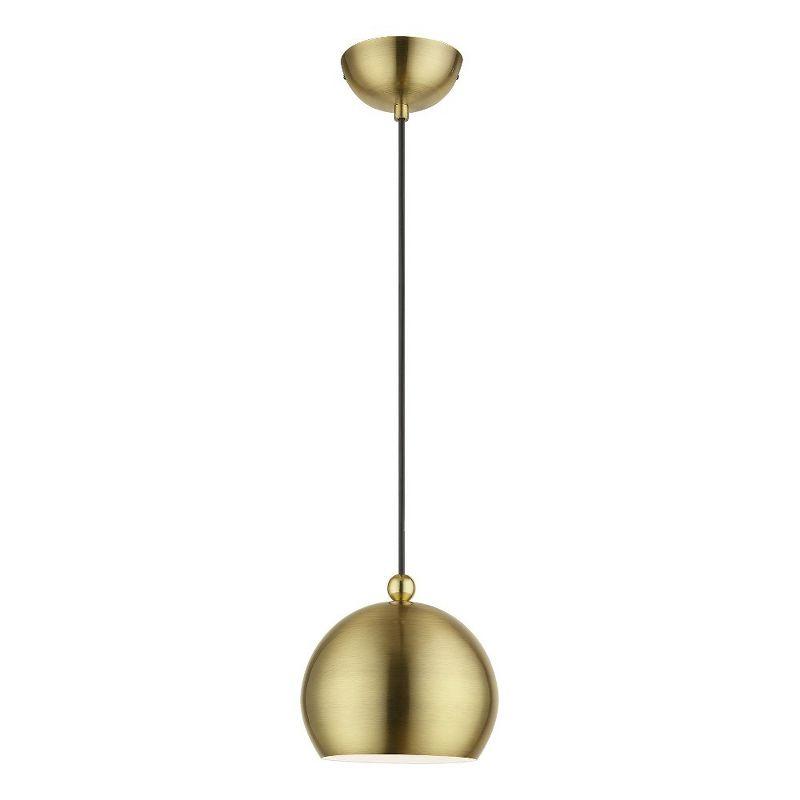 Livex Lighting Stockton 1 - Light Pendant in  Antique Brass/Polished Brass