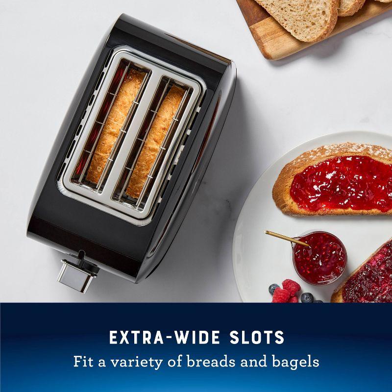 Oster 2-Slice Toaster With Extra-Wide Slots Black/Stainless Steel: Bagel Maker, 800W, Spot Clean, 1-Year Warranty