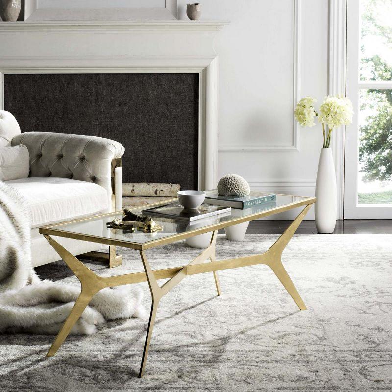 Edythe Coffee Table - Gold/Clear - Safavieh