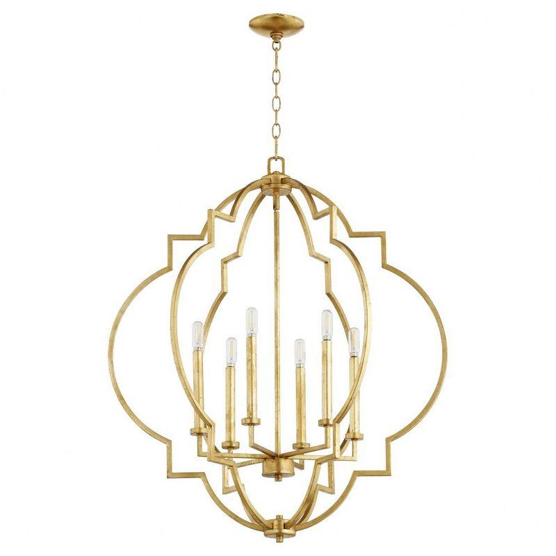 Quorum Lighting Dublin 6-Light Pendant, Gold Leaf, 29.5W, 34H
