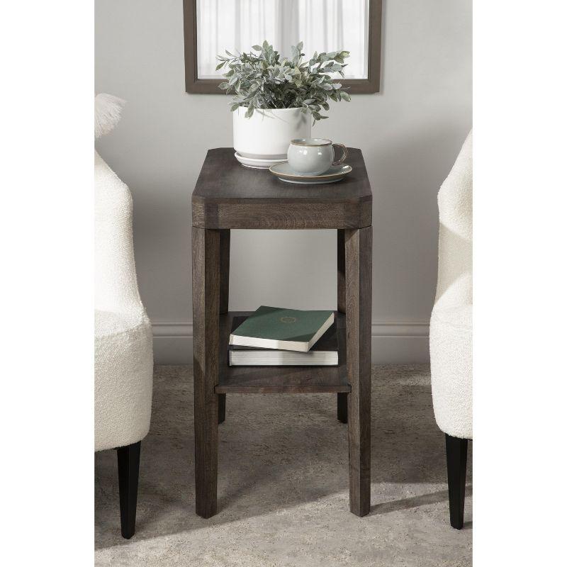 Kate and Laurel Talcott Rectangle Wood Side Table, 22x14x26, Gray