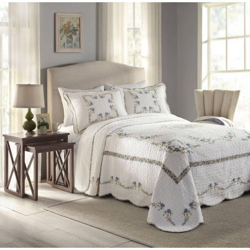 Modern Heirloom Heather Floral Embroidered Single Bedspread & Reviews | Wayfair