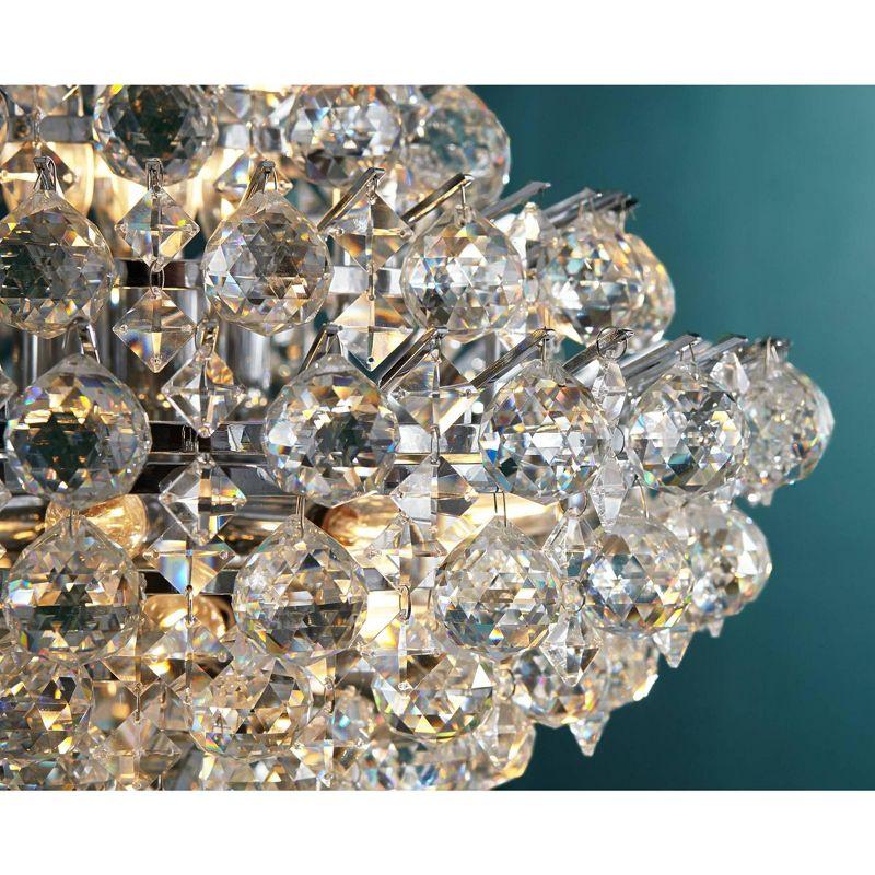 Vienna Full Spectrum Essa Chrome Pendant Chandelier 20" Wide Modern Crystal Balls Diamond Glass 16-Light Fixture for Dining Room Foyer Kitchen Island