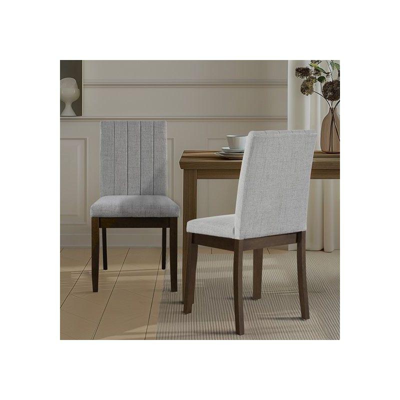 GRILLO HOME Upholstered Channel-Back Dining Chair Set Of 2