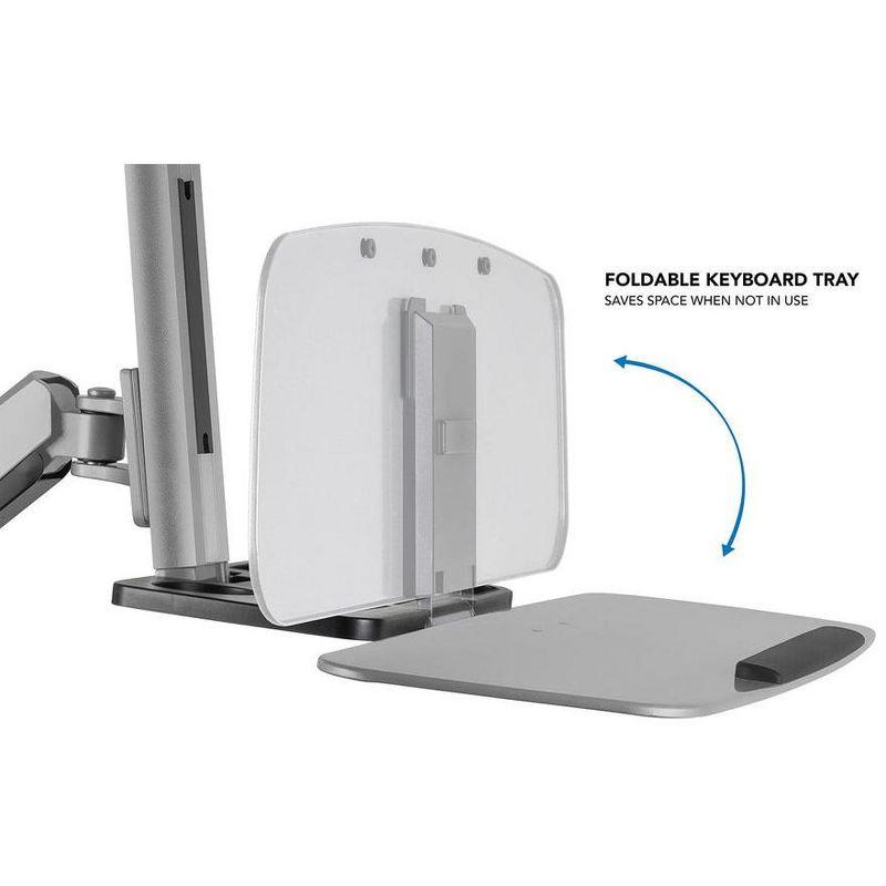 Mount-It! Stand Up Workstation with Dual Monitor Mount | Standing Desk Converter with Height Adjustable Keyboard & Counterbalance Monitor Arm