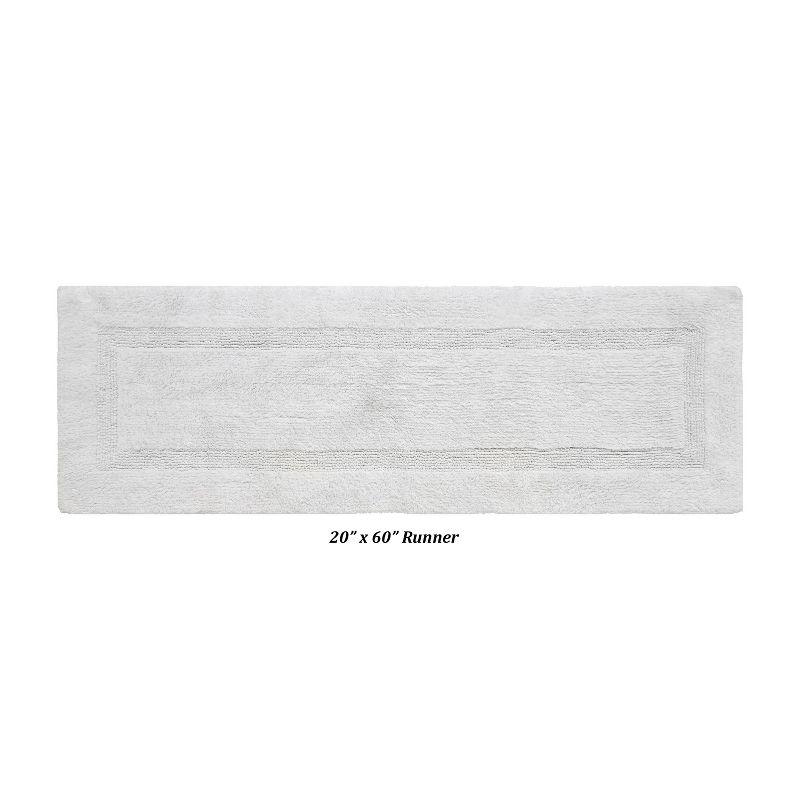 Better Trends Lux 100% Cotton Tufted Solid Reversible Bath Rug 20" x 60" Runner - White