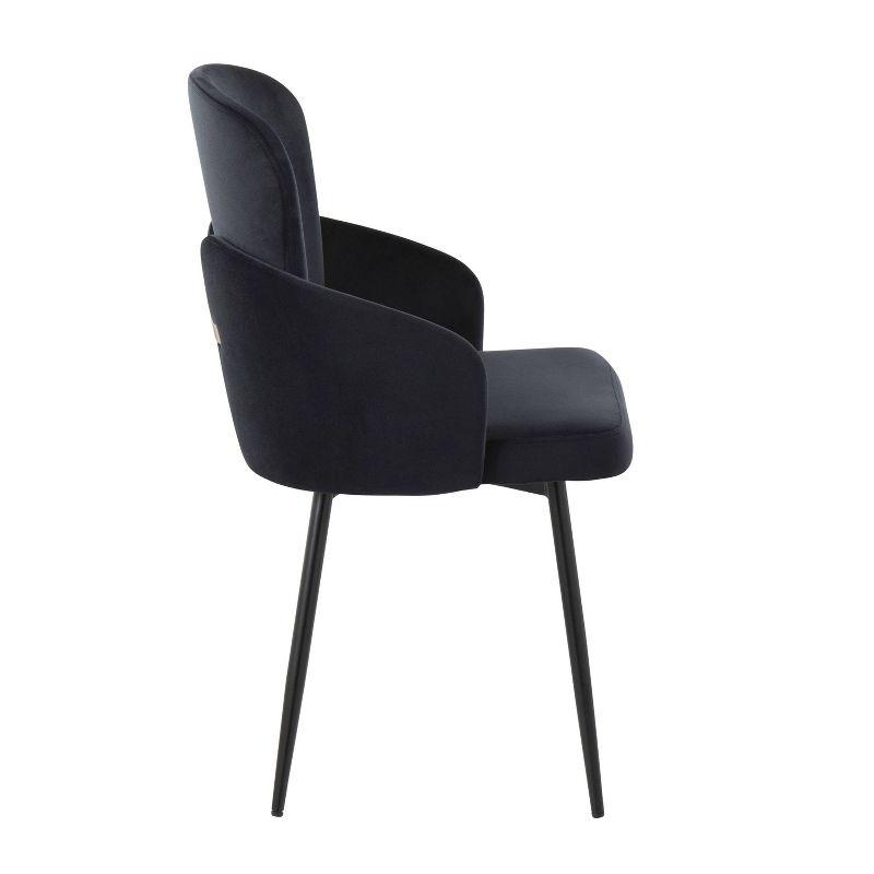 Dahlia Black Velvet Upholstered Dining Chair with Metal Legs