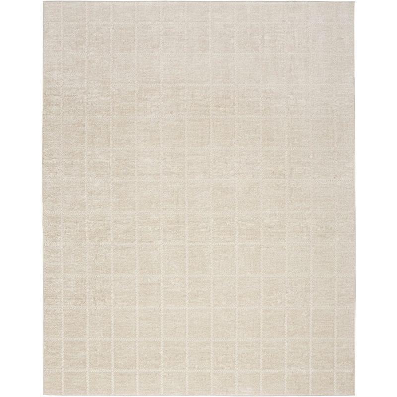 Nourison Serenity Home Contemporary Indoor Area Rug Ivory Cream 7'10" x 9'10"