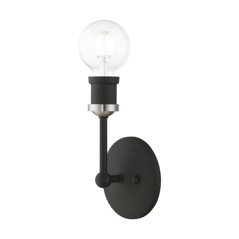 Livex Lighting Lansdale 1 - Light Vanity in  Black/Brushed Nickel