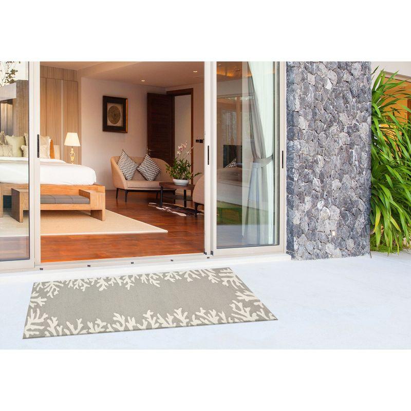 Coral Border Outdoor Rug
