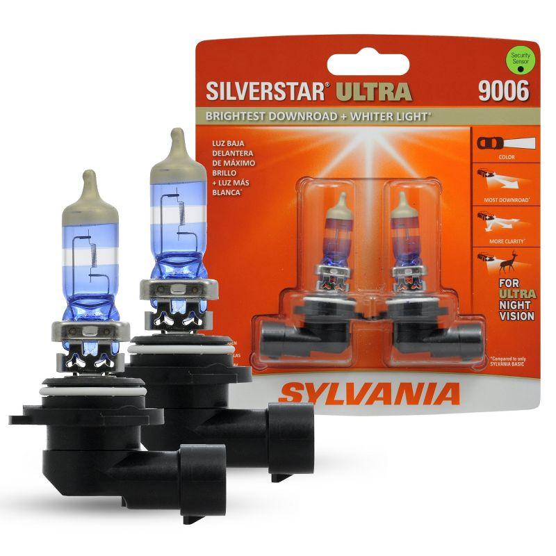 SYLVANIA - 9006 SilverStar Ultra - High Performance Halogen Headlight Bulb, High Beam, Low Beam and Fog Replacement Bulb (Contains 2 Bulbs)
