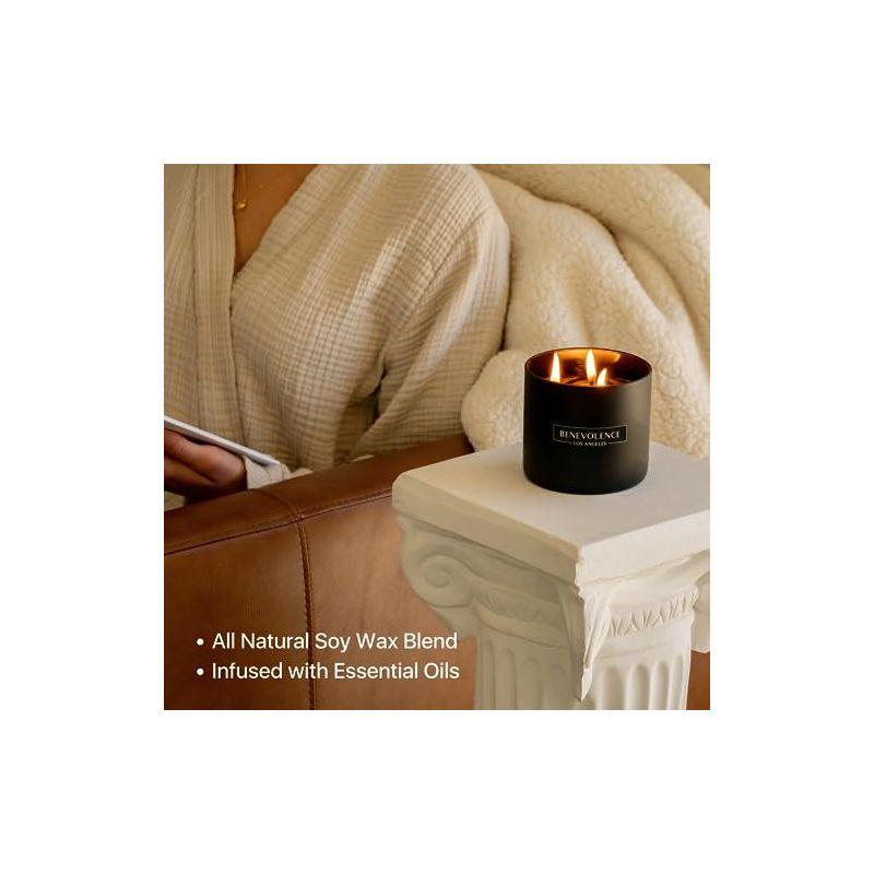 Benevolence LA  Black Wax  Scented Candle With Charcoal Scent- 14.5 oz