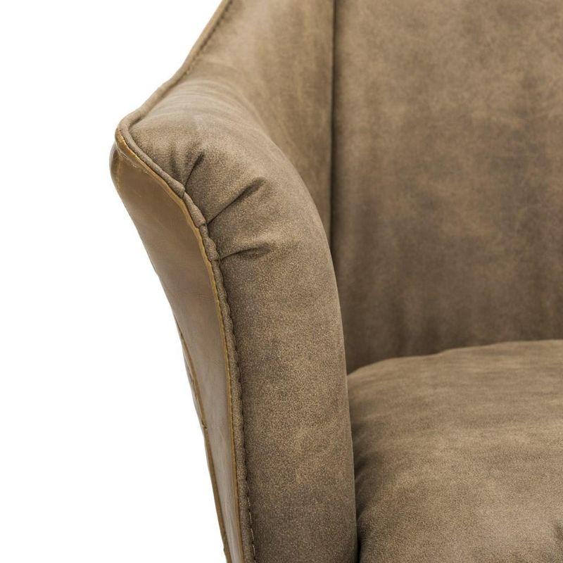 Light Brown Faux Leather Upholstered Armchair with Metal Legs