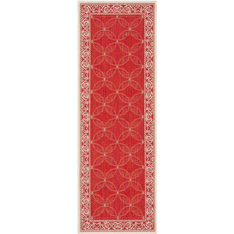 Courtyard CY1502 Power Loomed Indoor and Outdoor Runner Rug - Red/Natural - 2'3"x10' - Safavieh