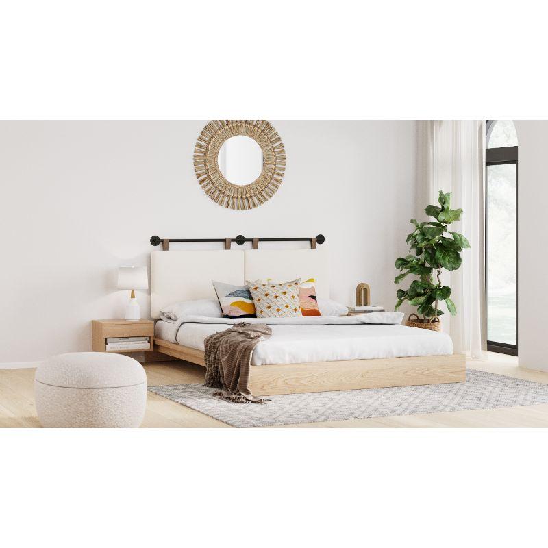 Full/Queen Charlie Boucle Kids' Headboard Cream - Nathan James: Wall Mounted MDF Upholstered Headboard