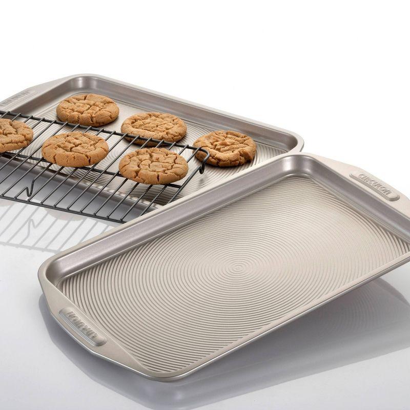 Circulon Nonstick 3pc Set: (2) 10"x15" Cookie Pans & (1) Cooling Rack, Steel Bakeware with Nonstick Surface