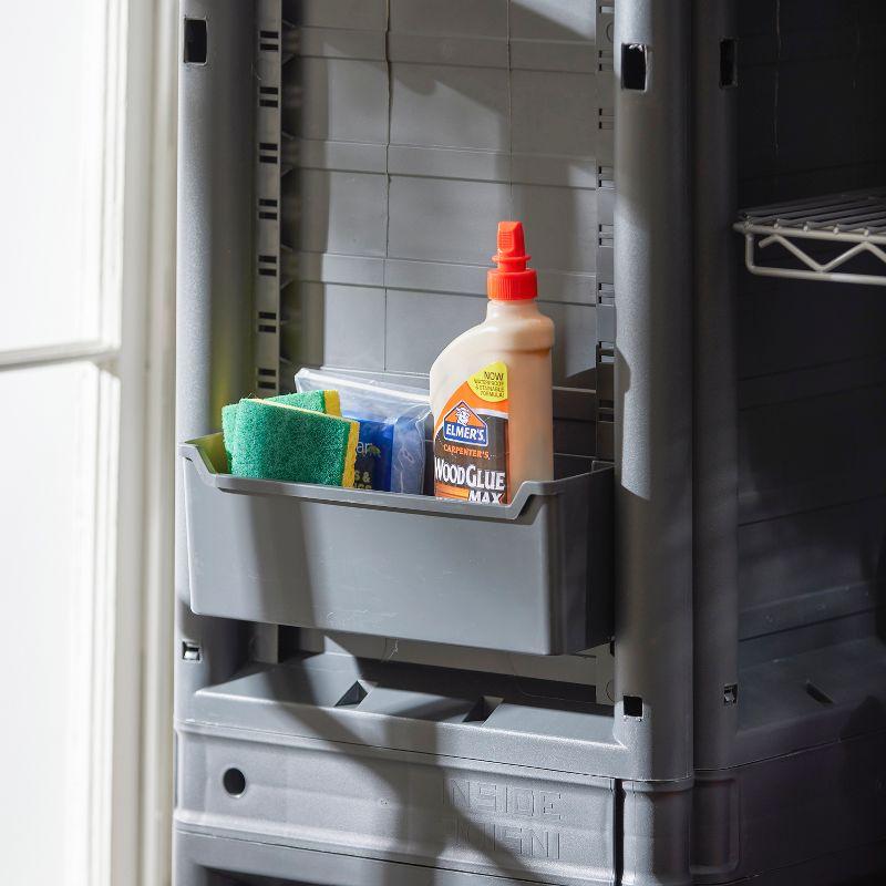 Sleek Gray Freestanding Lockable Utility Cabinet with Adjustable Metal Shelves