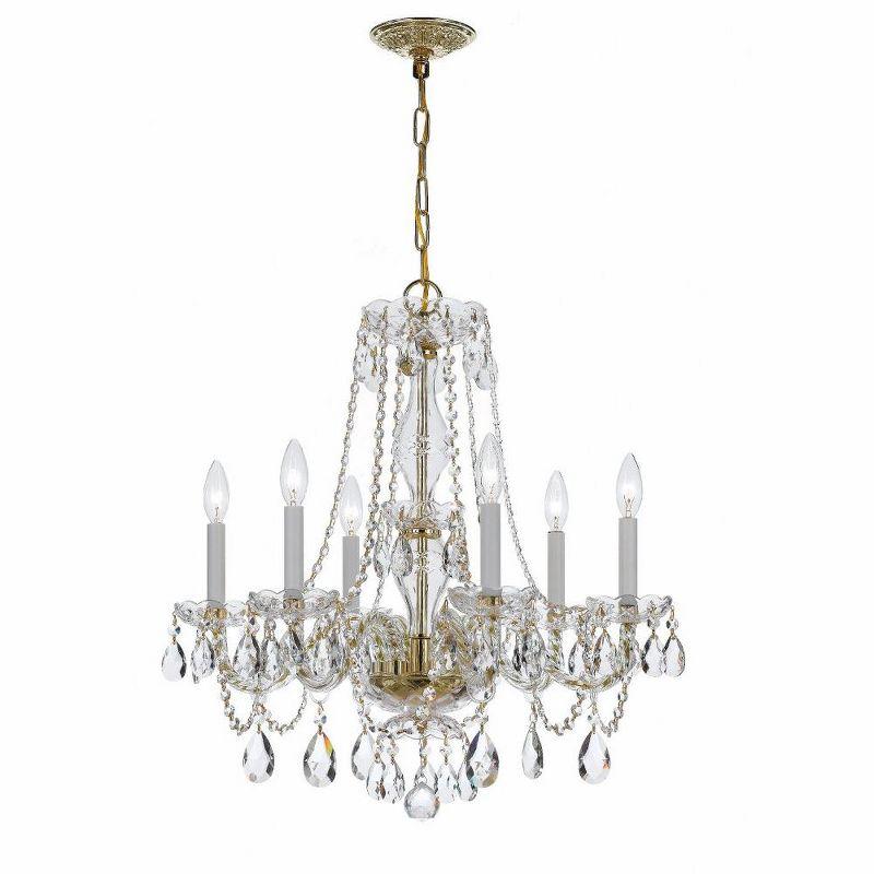 Crystorama Lighting Traditional Crystal 6 - Light Chandelier in  Polished Brass
