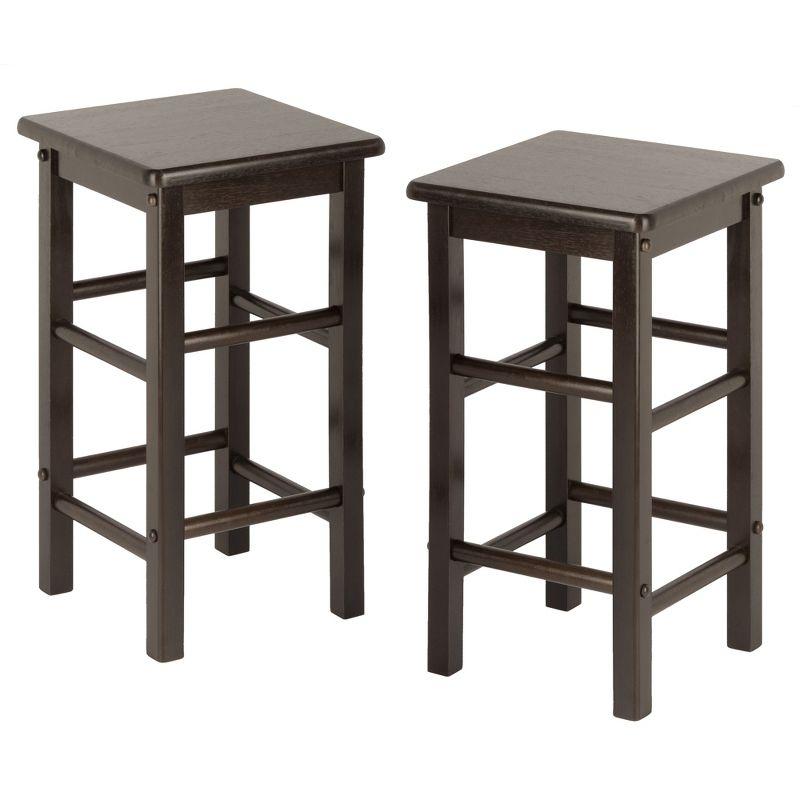 Winsome 3pc Suzanne Extendable Dining Table Set Space Saver Coffee : Modern Round, 2 Stools Included, Wood Frame