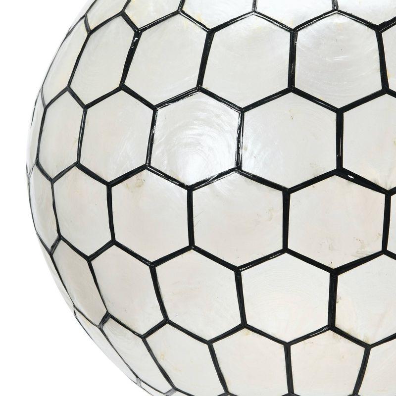 Storied Home 16"x15" Capiz Honeycomb Globe Pendant Light: Artisan Crafted, ETL Listed, Metal Frame