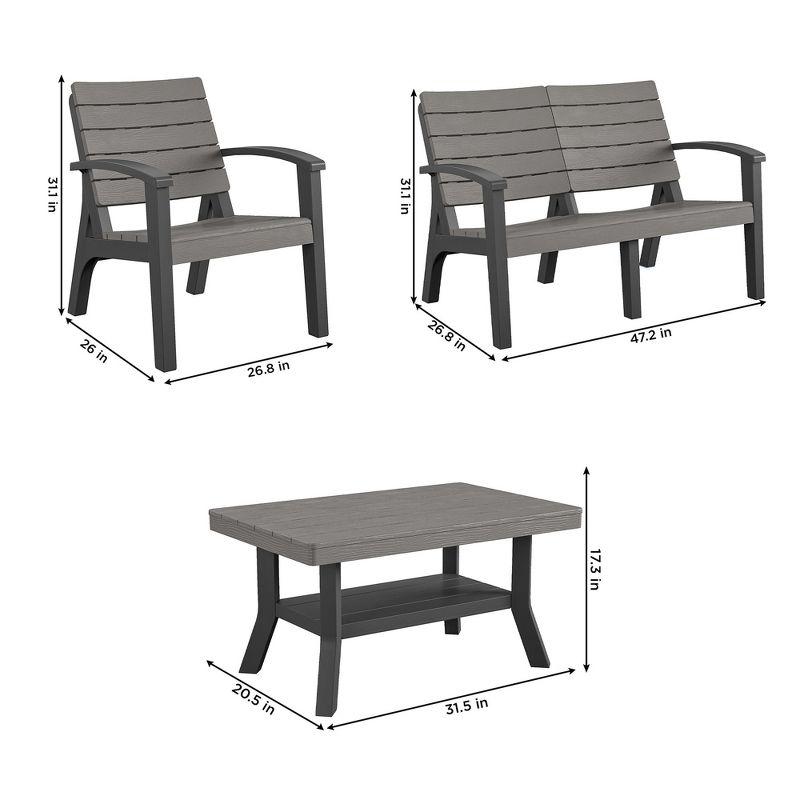 COSCO 4-Piece Resin Outdoor Conversation Set