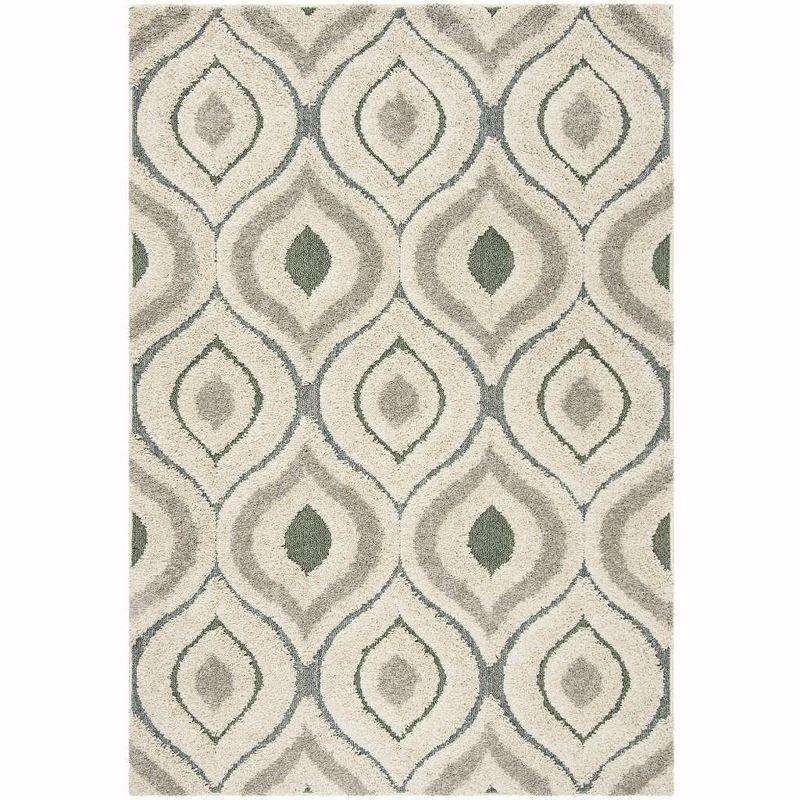 Florida Shag SG461 Power Loomed Indoor Accent Rug - Cream/Light Blue - 4'x6' - Safavieh