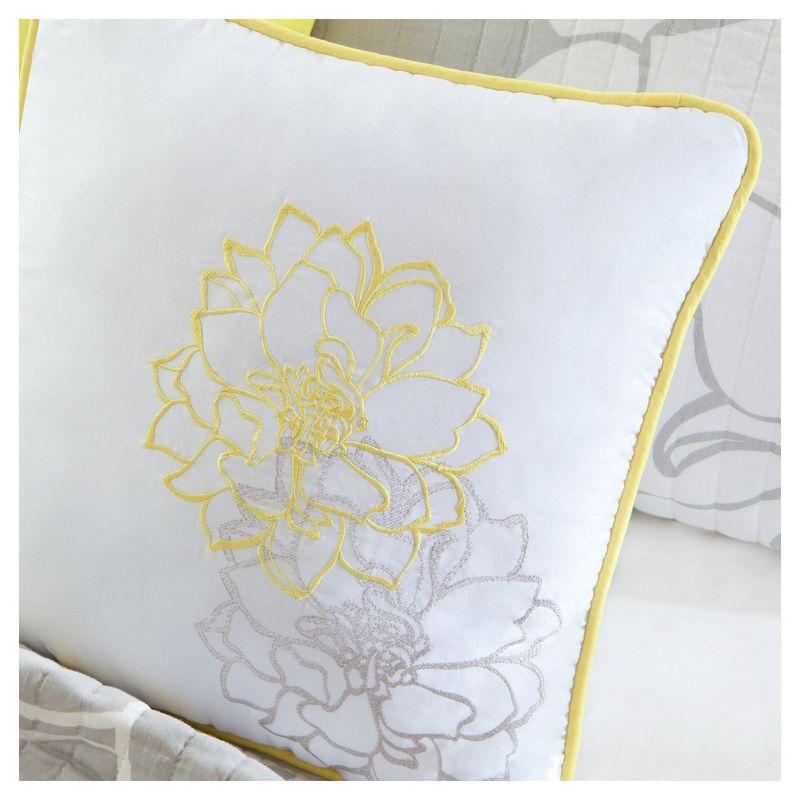 Madison Park Lola Floral 6 Piece Reversible Cotton Quilt Set