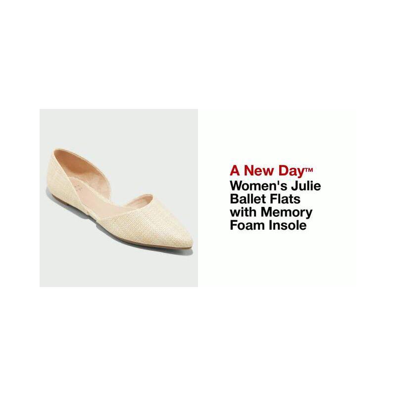 Women's Julie Ballet Flats with Memory Foam Insole - A New Day™ Black 10