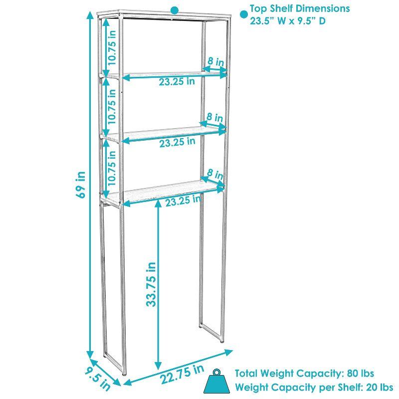 Oak Gray 4-Tier Over-the-Toilet Storage Shelf