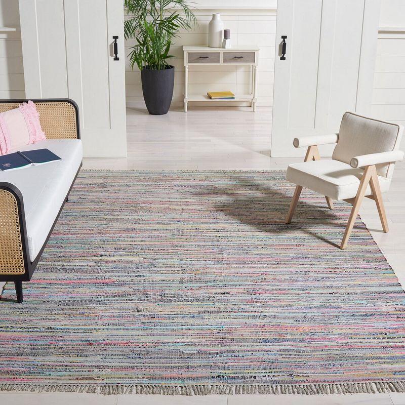 Rag Rug RAR121 Hand Woven Indoor Area Rug - Grey/Multi - 8'x10' - Safavieh.