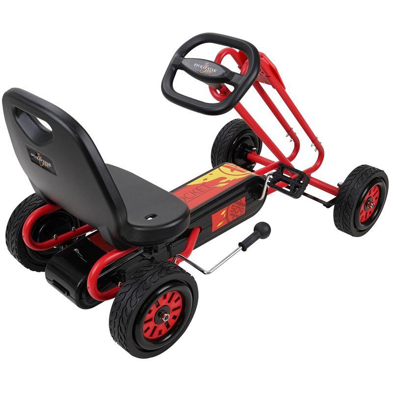 Rocket Pedal Go Kart W/ Ergonomic Adjustable Seat & Sharp Handling, Red