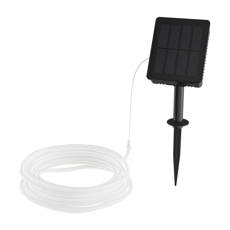 Nature Spring Outdoor Solar Rope Light - Solar-Powered Cable String - 100 Lights with 8 Modes for Patio, Backyard, Garden, 38.65' - Warm White