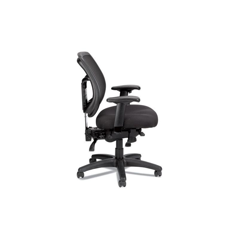 Adjustable Black Leather and Mesh Executive Swivel Chair with Armrests