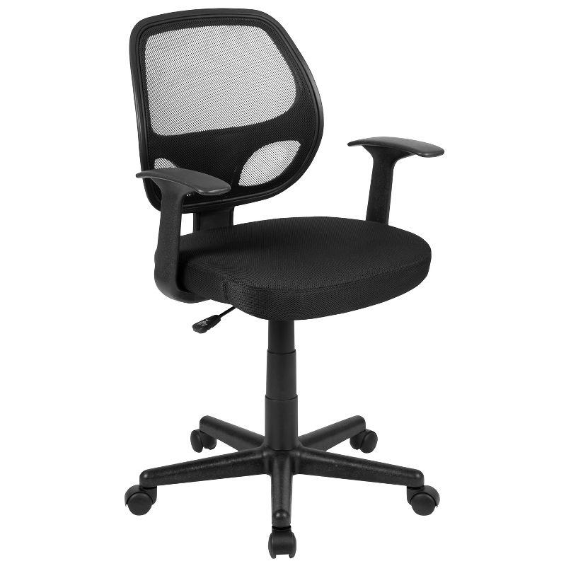 Sleek Mid-Back Black Mesh Swivel Task Chair with Lumbar Support
