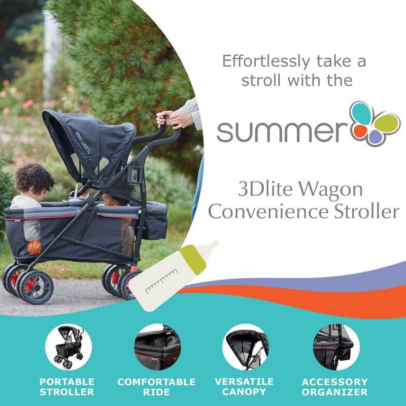 Summer Infant Foldable 4 Wheel Multi-Child Stroller with Storage