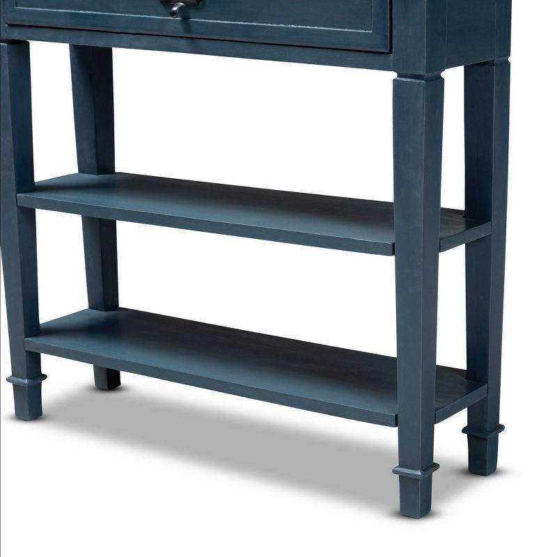 Baxton Studio Dauphine Spruce Finished Wood Accent Console Table Blue: Modern Entryway Furniture, Narrow Design