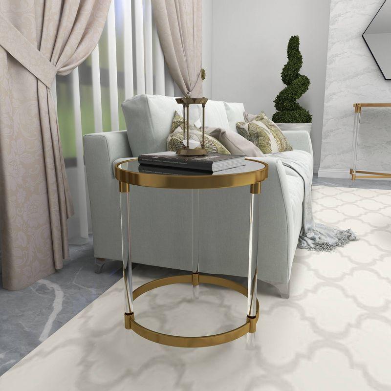 Contemporary Acrylic Accent Table Gold - Olivia & May